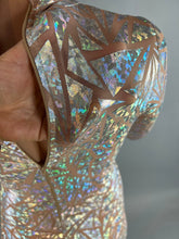 Silver Rhinestone Triangle Catsuit Costume, Shiny Bodysuit, Full Sleeves, Turtleneck