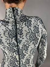 Floral Lycra Catsuit, High Neckline, Full Arm Coverage