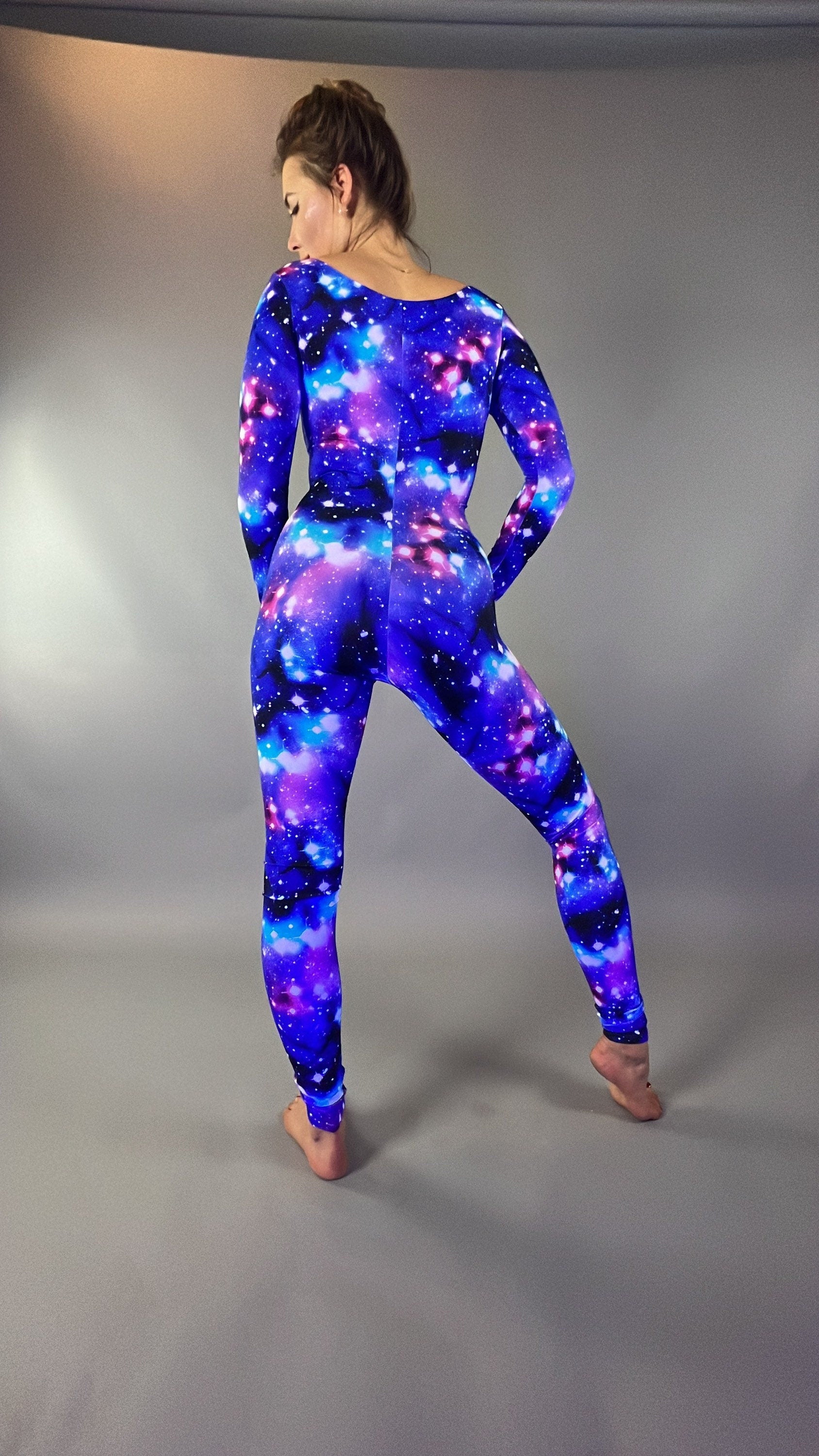 Cosmos Bodysuit for Women or Men, Beautiful Galactic Cosplay for Aerialists, Dancewear, Jumpsuit for Men