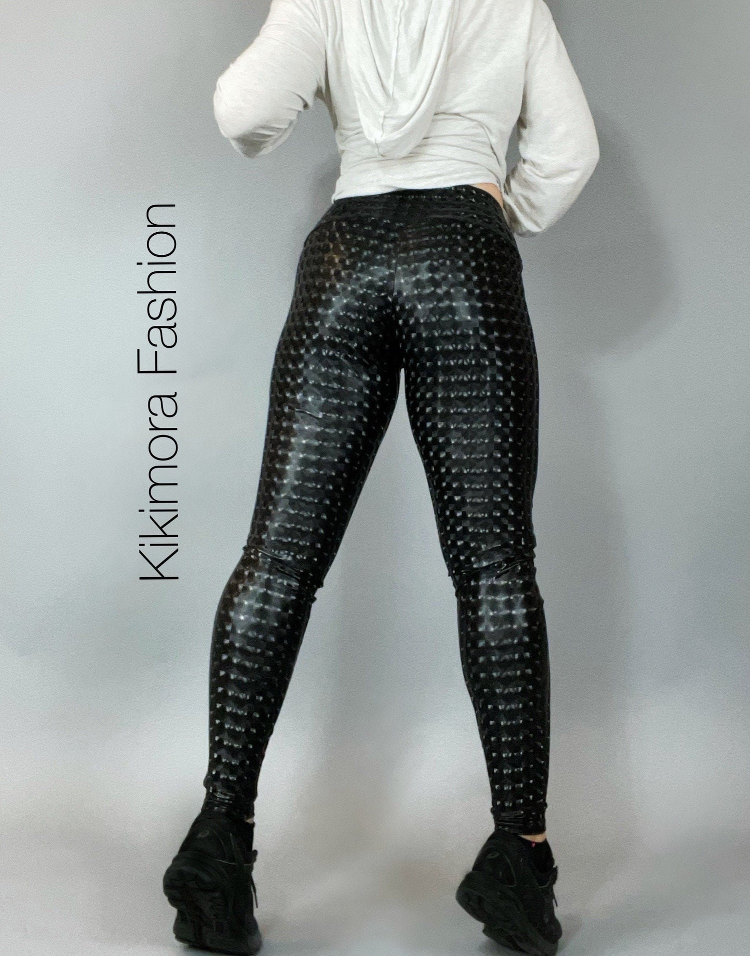 Hot Leggings, Leather Pants Women or Men, Futuristic Clothing, Like Latex, Party Leggings, Club Wear, Dress Pants