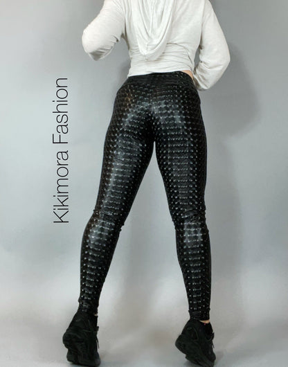 Hot Leggings, Leather Pants Women or Men, Futuristic Clothing, Like Latex, Party Leggings, Club Wear, Dress Pants