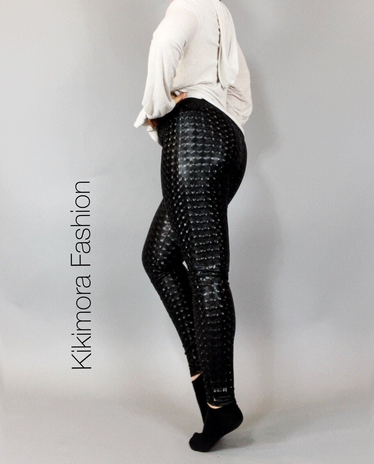 Hot Leggings, Leather Pants Women or Men, Futuristic Clothing, Like Latex, Party Leggings, Club Wear, Dress Pants