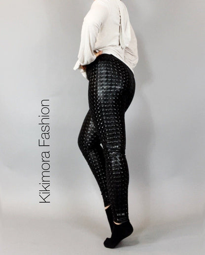 Hot Leggings, Leather Pants Women or Men, Futuristic Clothing, Like Latex, Party Leggings, Club Wear, Dress Pants