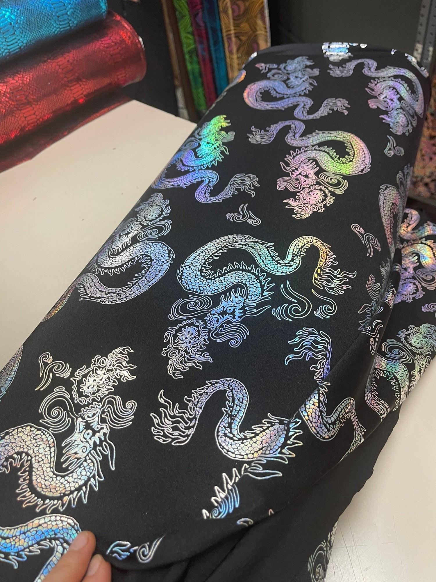 Disco Jumpsuit, Custom Bell Bottom Catsuit, Elegant Party Jumpsuit, Made by Measure, Dragon Print