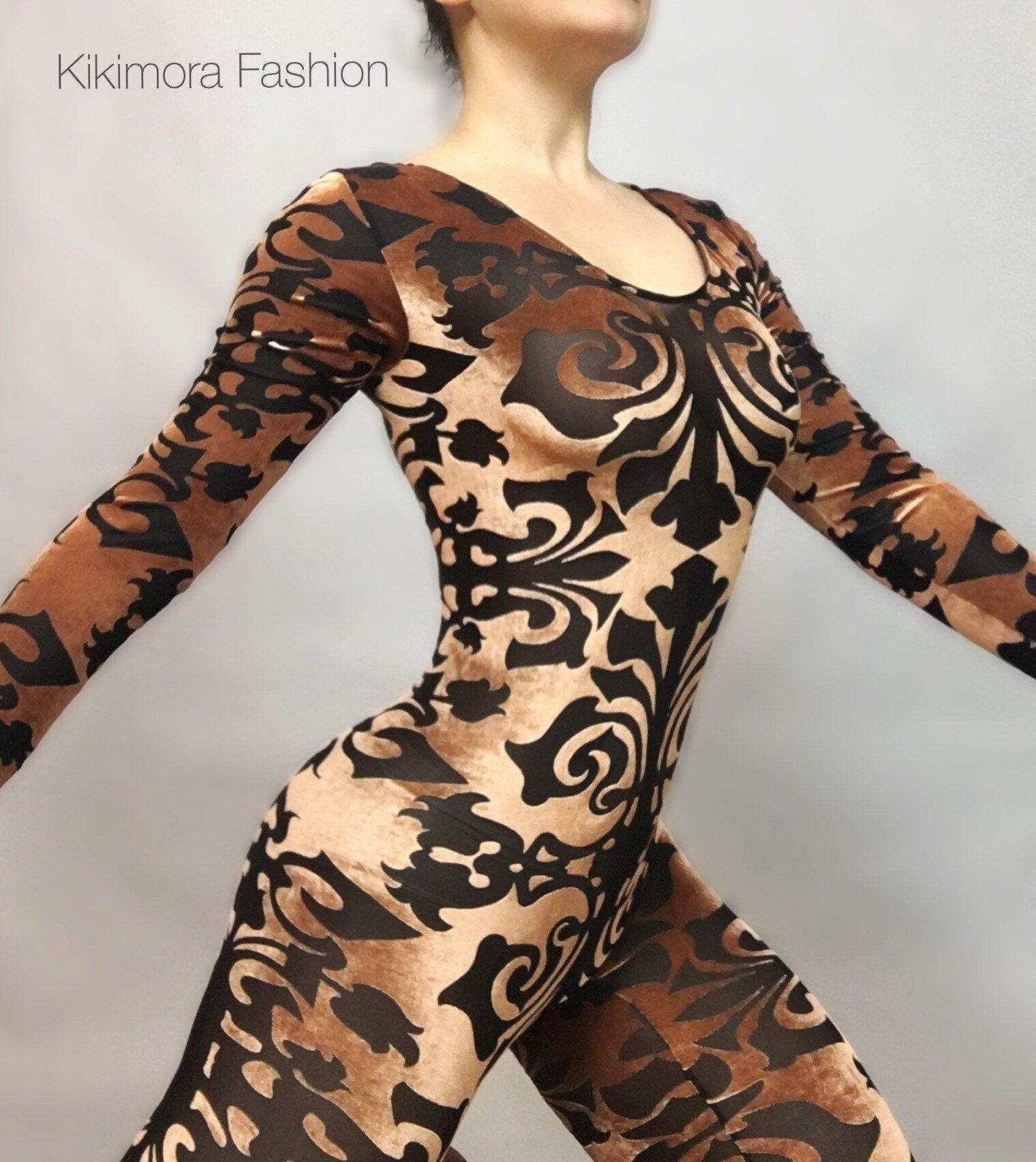 Crushed Velvet jumpsuit, catsuit for woman, Exotic dance wear, Beautiful costume for gymnastic circus performers.trending now