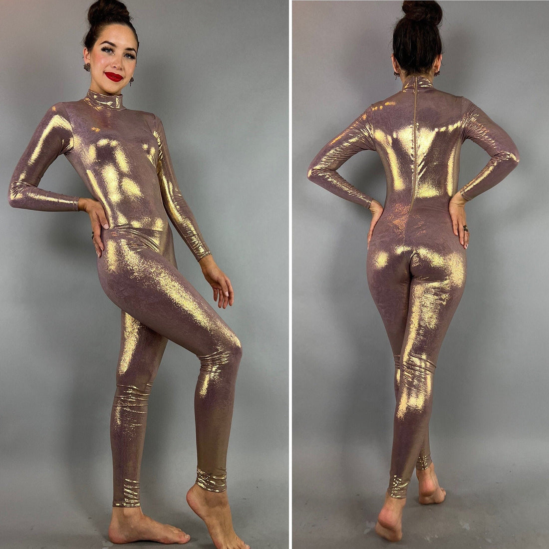 Lavender Gold Beautiful Jumpsuit, Aerialist Costume, Exotic Dancewear, Trending Now, Futuristic Fashion