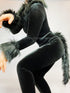 Black Cat Costume, Boatneck, Full Sleeves, Includes a Furry Tail