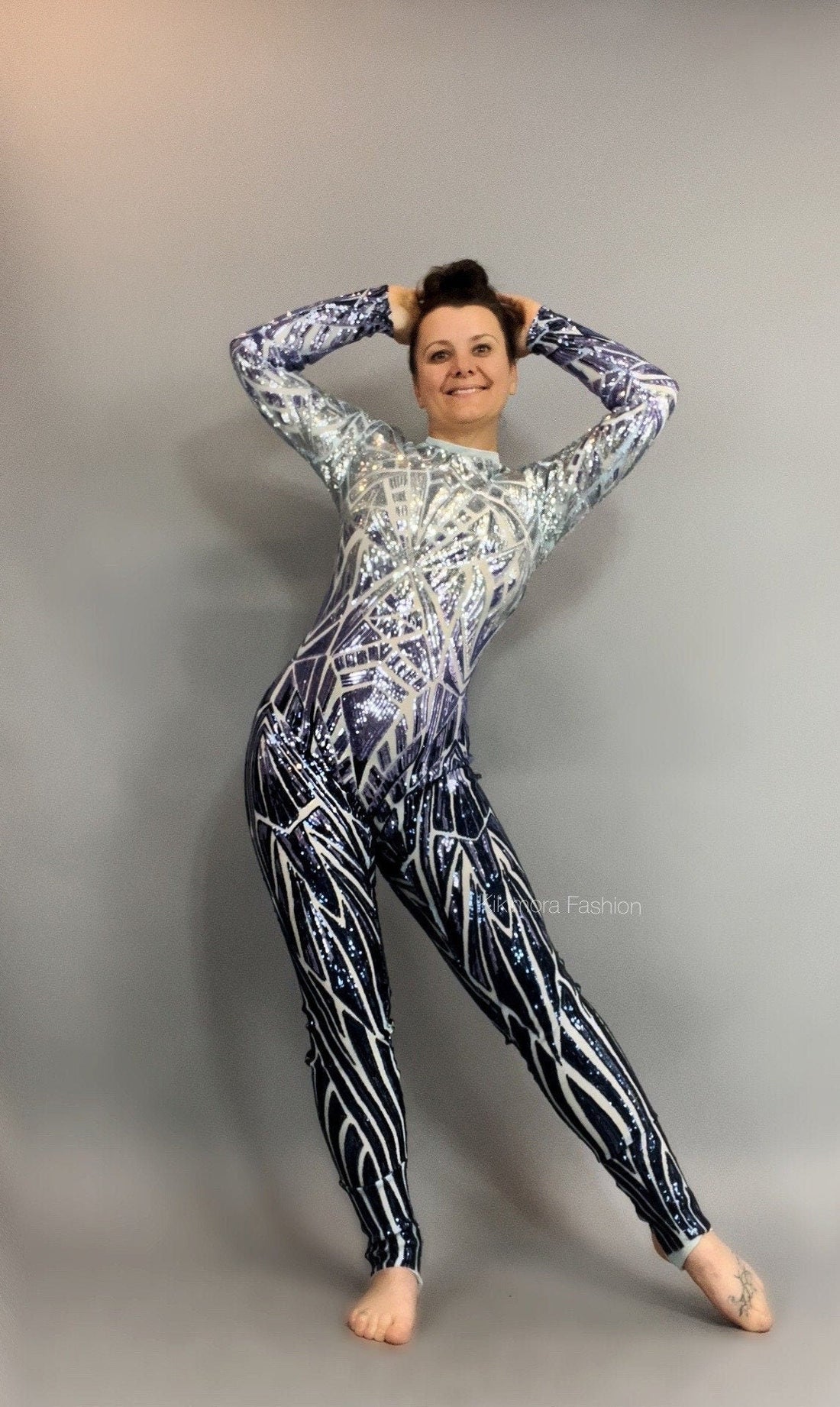 Beautiful Sequin Jumpsuit, Exotic Dance Wear, Gymnastic Costume, Futuristic Fashion, Festival Catsuit, Trending Now