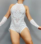 Showgirl Costume, Beautiful Sequin Leotard, Exotic Dancewear, Trending Now, Bridal Leotard