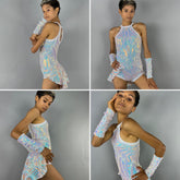 Showgirl Costume, Beautiful Sequin Leotard, Exotic Dancewear, Trending Now, Bridal Leotard