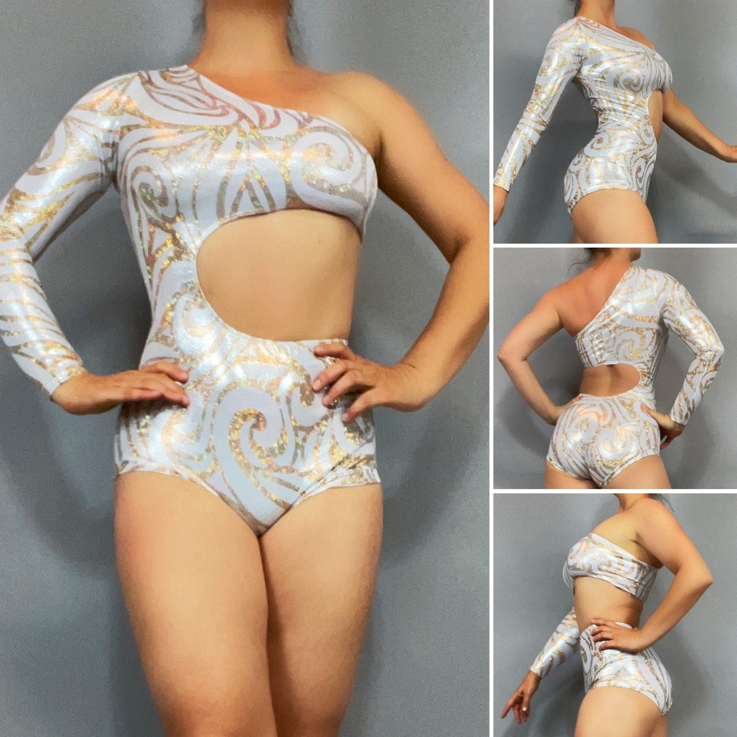Leotard Costume for Gymnasts, Circus Outfit, Futuristic Clothing, Exotic Dance Wear, Pole Dance Costume