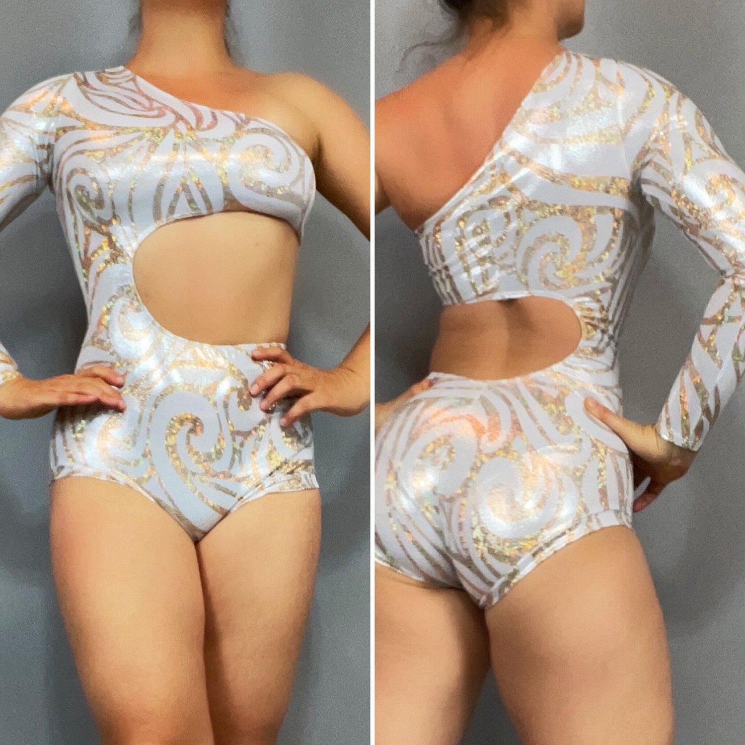 Leotard Costume for Gymnasts, Circus Outfit, Futuristic Clothing, Exotic Dance Wear, Pole Dance Costume