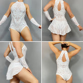 Showgirl Costume, Beautiful Sequin Leotard, Exotic Dancewear, Trending Now, Bridal Leotard