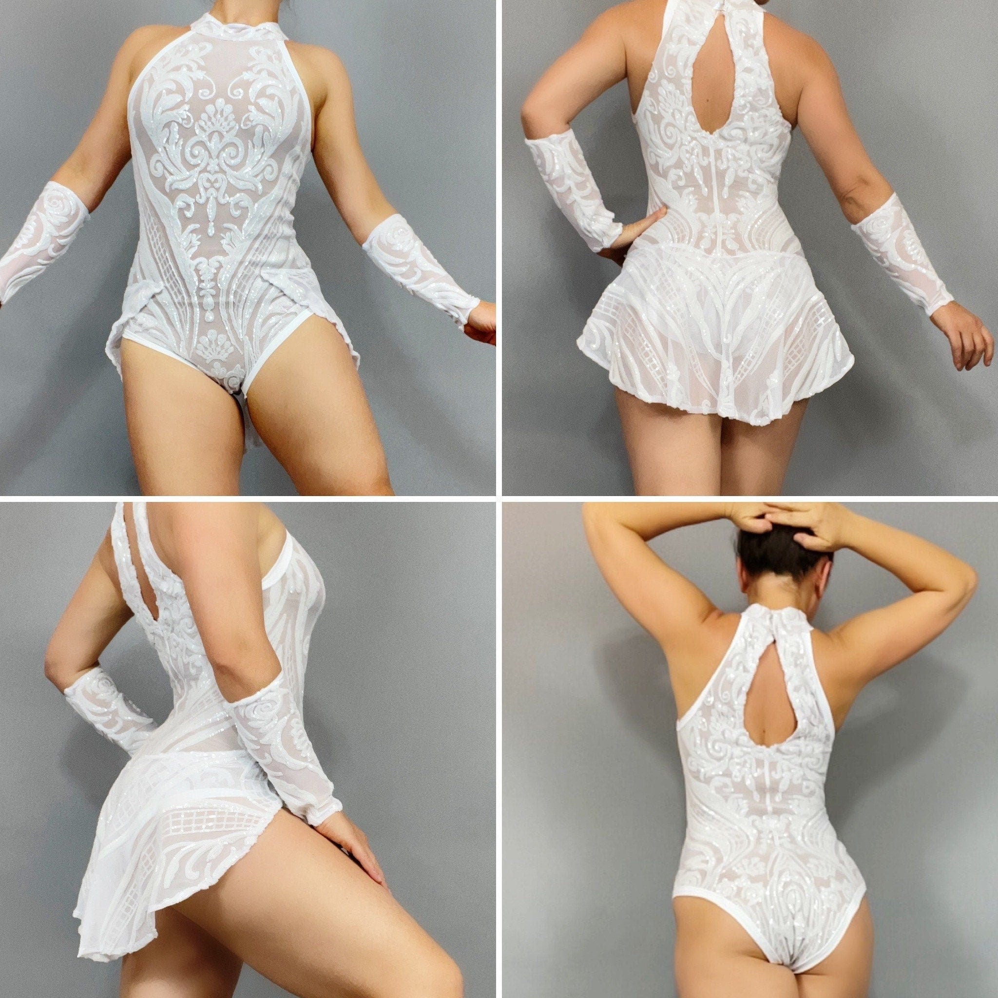Showgirl Costume, Beautiful Sequin Leotard, Exotic Dancewear, Trending Now, Bridal Leotard