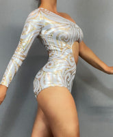 Leotard Costume for Gymnasts, Circus Outfit, Futuristic Clothing, Exotic Dance Wear, Pole Dance Costume