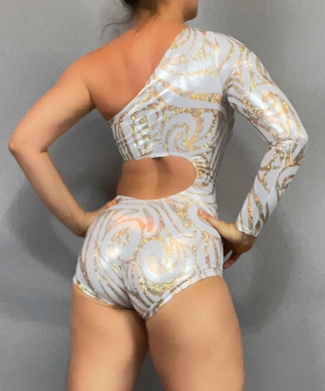 Leotard Costume for Gymnasts, Circus Outfit, Futuristic Clothing, Exotic Dance Wear, Pole Dance Costume