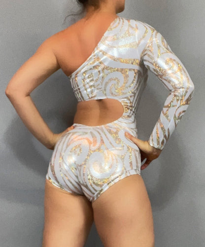 Leotard Costume for Gymnasts, Circus Outfit, Futuristic Clothing, Exotic Dance Wear, Pole Dance Costume