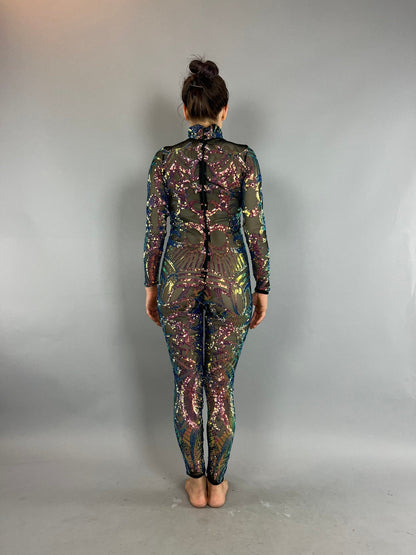 Black Unicorn Beautiful Jumpsuit, Exotic Dancewear, Futuristic Clothing, Trending Now
