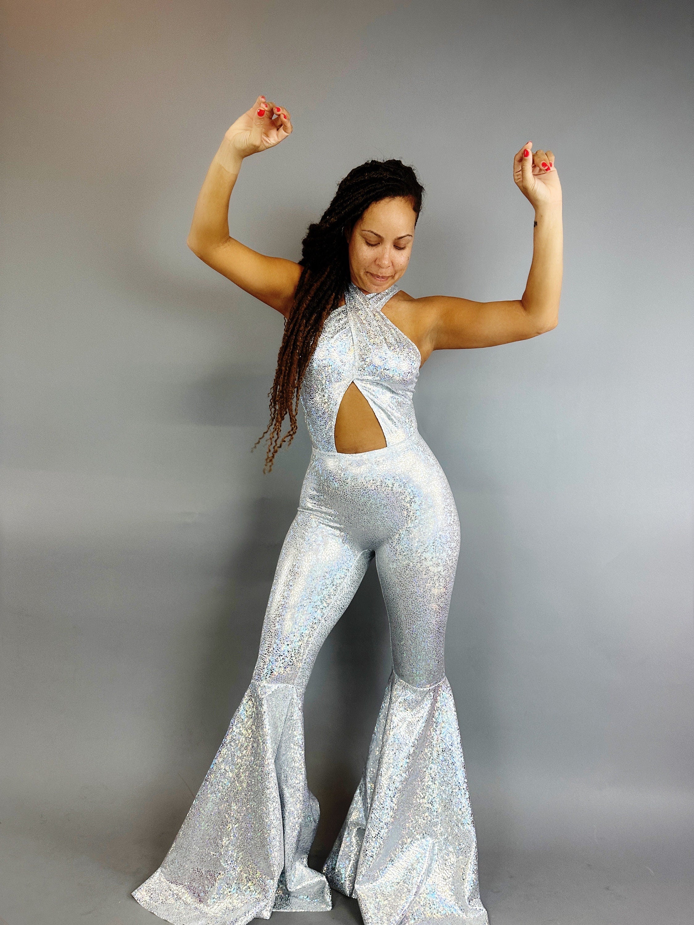 Disco Jumpsuit, Bell Bottom one piece, Selena Costume, Party Outfit, Festival Fashion Trending Now