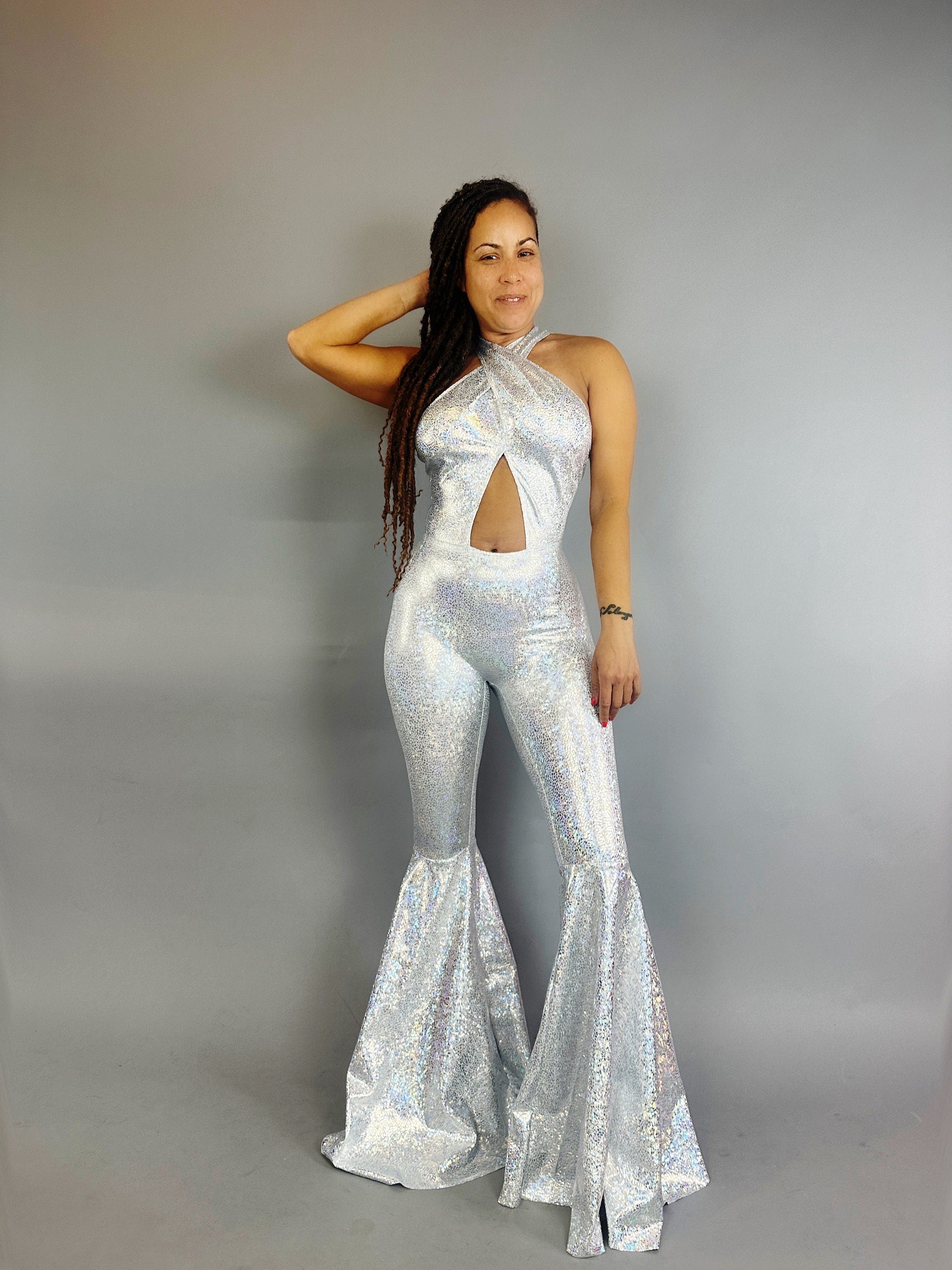 Disco Jumpsuit, Bell Bottom one piece, Selena Costume, Party Outfit, Festival Fashion Trending Now