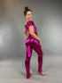 Shiny Spandex Catsuit, Cap Sleeves, Oval Neck