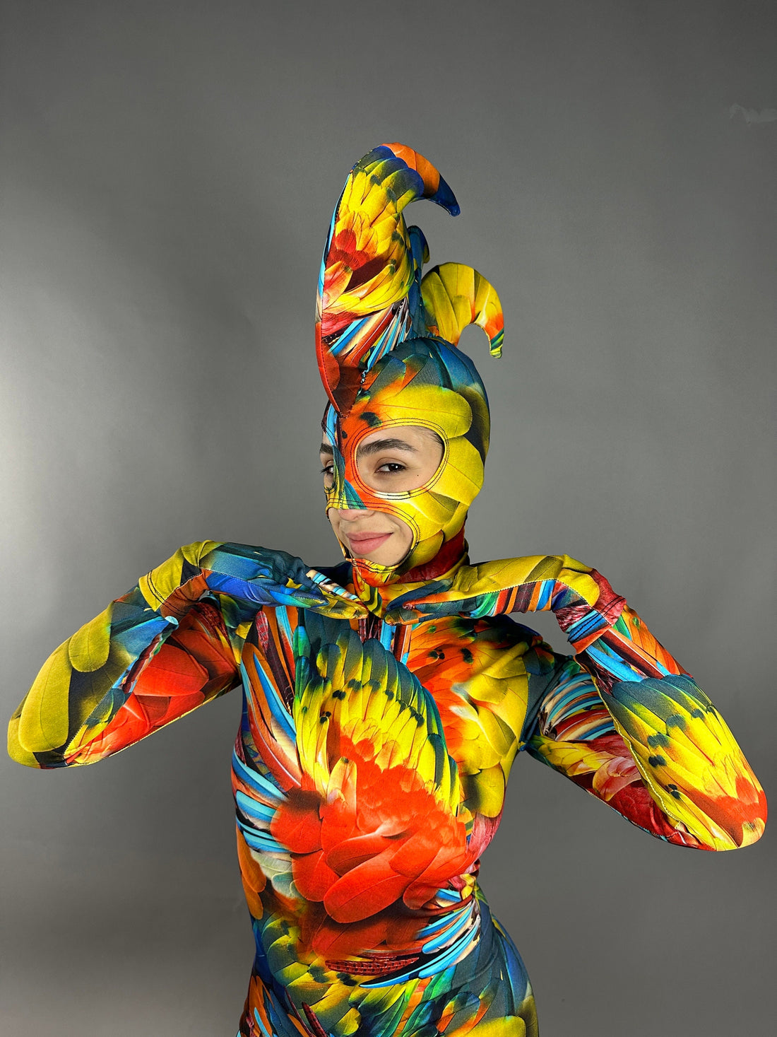 Parrot Costume, Exotic Dance Wear, Festival Fashion, Party Outfit, Circus Print, Trending Now, Mardi Gras Festival