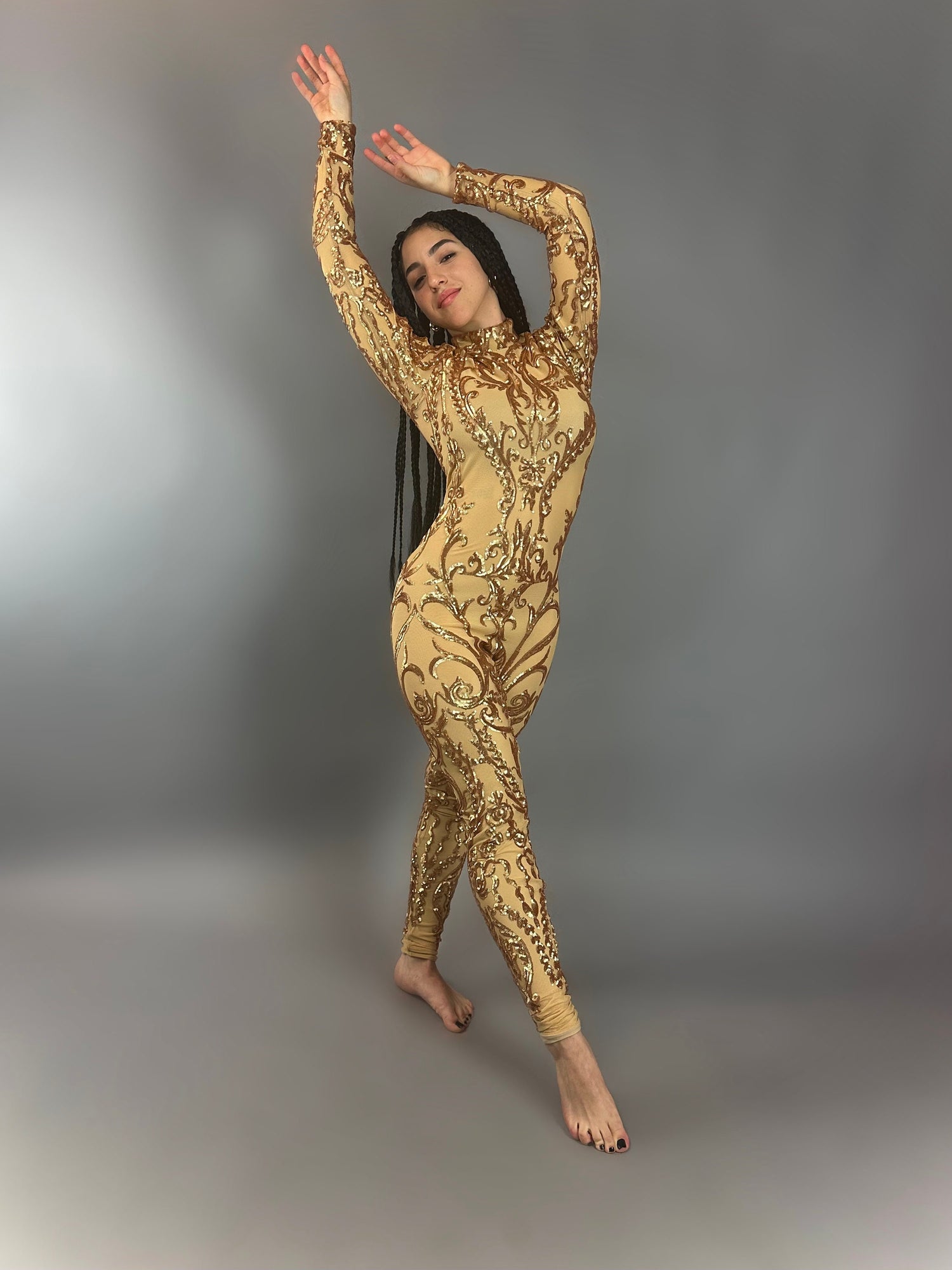 Shiny Gold Sequin Costume, Birthday Jumpsuit, Vine Pattern Unitard, Exotic Dance Wear, Disco Night Outfit, Gymnastic Catsuit Shiny Gold Sequin Costume, Birthday Jumpsuit, Vine Pattern Unitard, Exotic Dance Wear, Disco Night Outfit, Gymnastic Catsuit