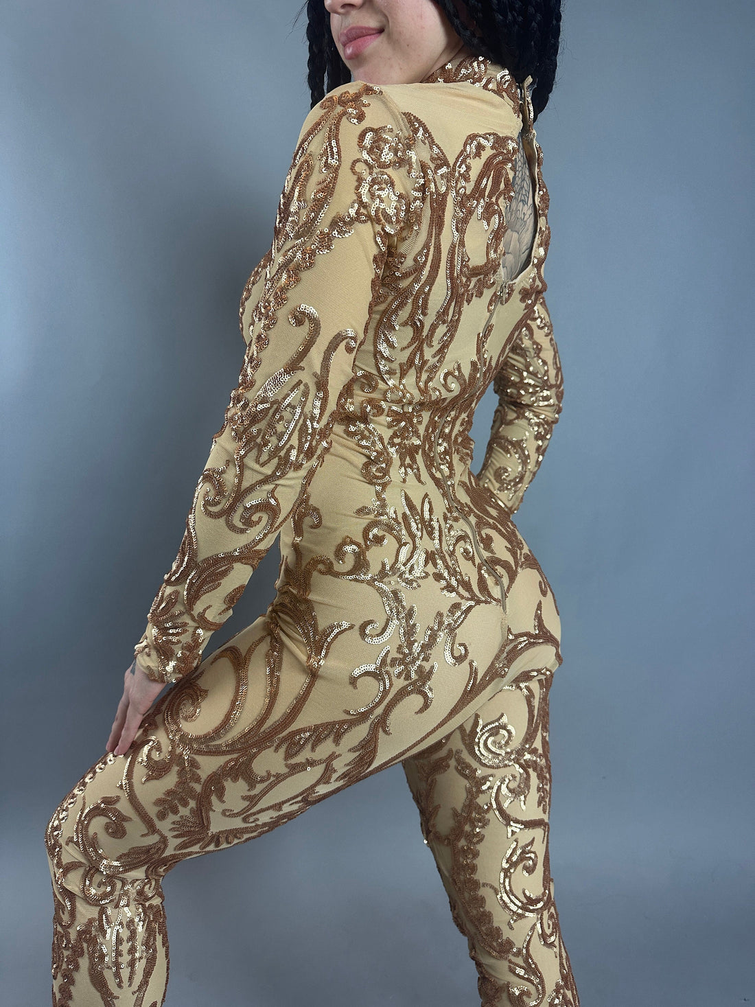 Shiny Gold Sequin Costume, Birthday Jumpsuit, Exotic Dance Wear, Disco Night, Club Outfit, Gymnastic Unitard, Trending Now