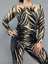Sequin Catsuit, Phoenix Feather Pattern, Long Sleeves