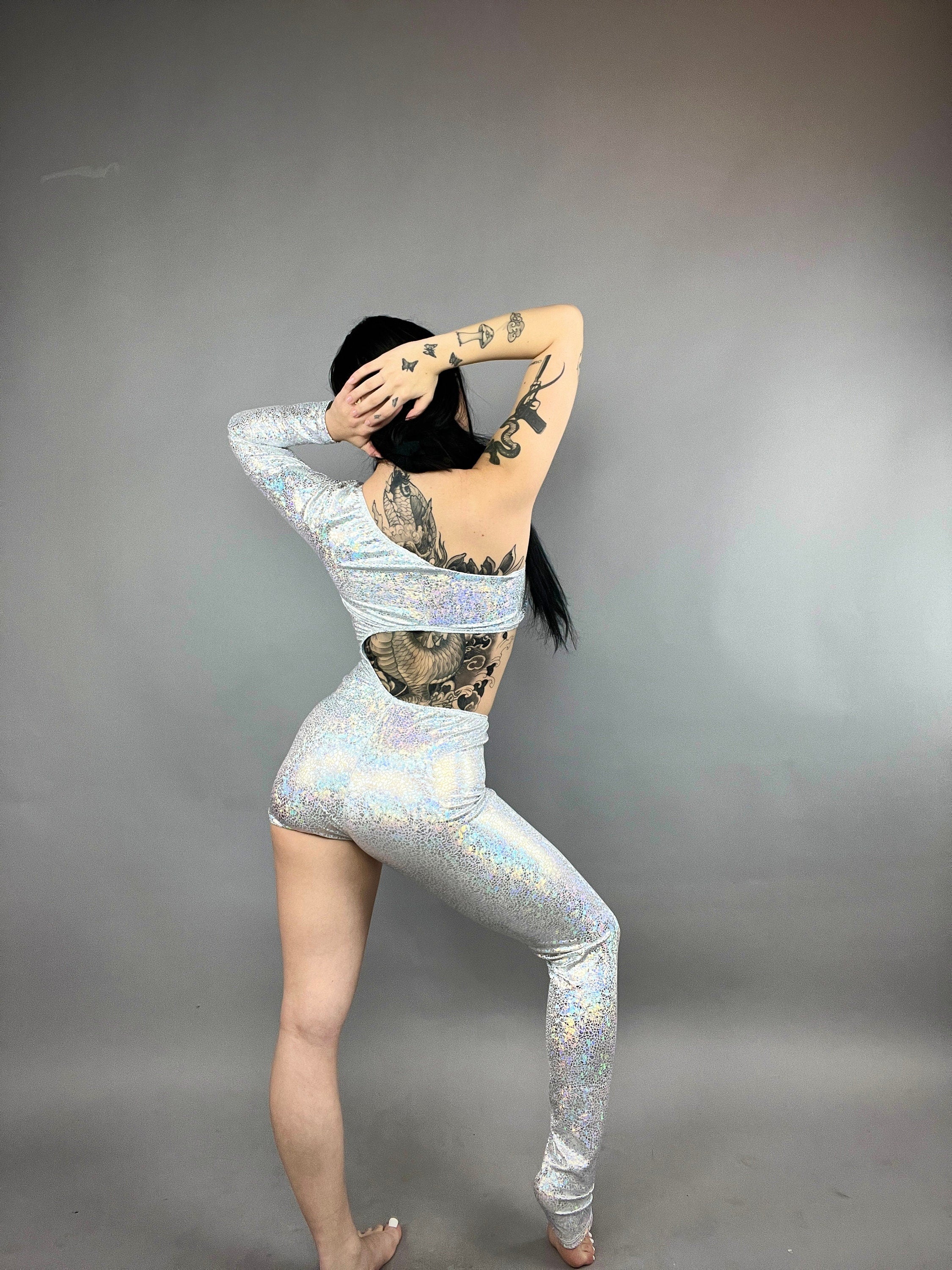 Unique Exotic Dance Bodysuit for Aerialists and Gymnasts