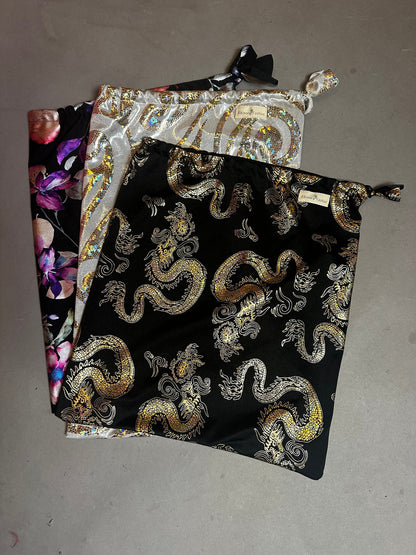 Drawstring Bag, Fabric Scrap Bag, Eco Friendly Bag, Reusable Fabric Bag, Gift Bag
