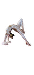 White and Gold Sequin Catsuit, Full Sleeves, Sequin Mesh Onesie