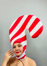 Festive Candy Cane Headpiece for Events and Performers