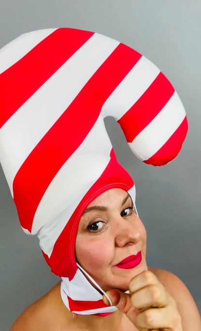 Festive Candy Cane Headpiece for Events and Performers