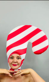 Festive Candy Cane Headpiece for Events and Performers