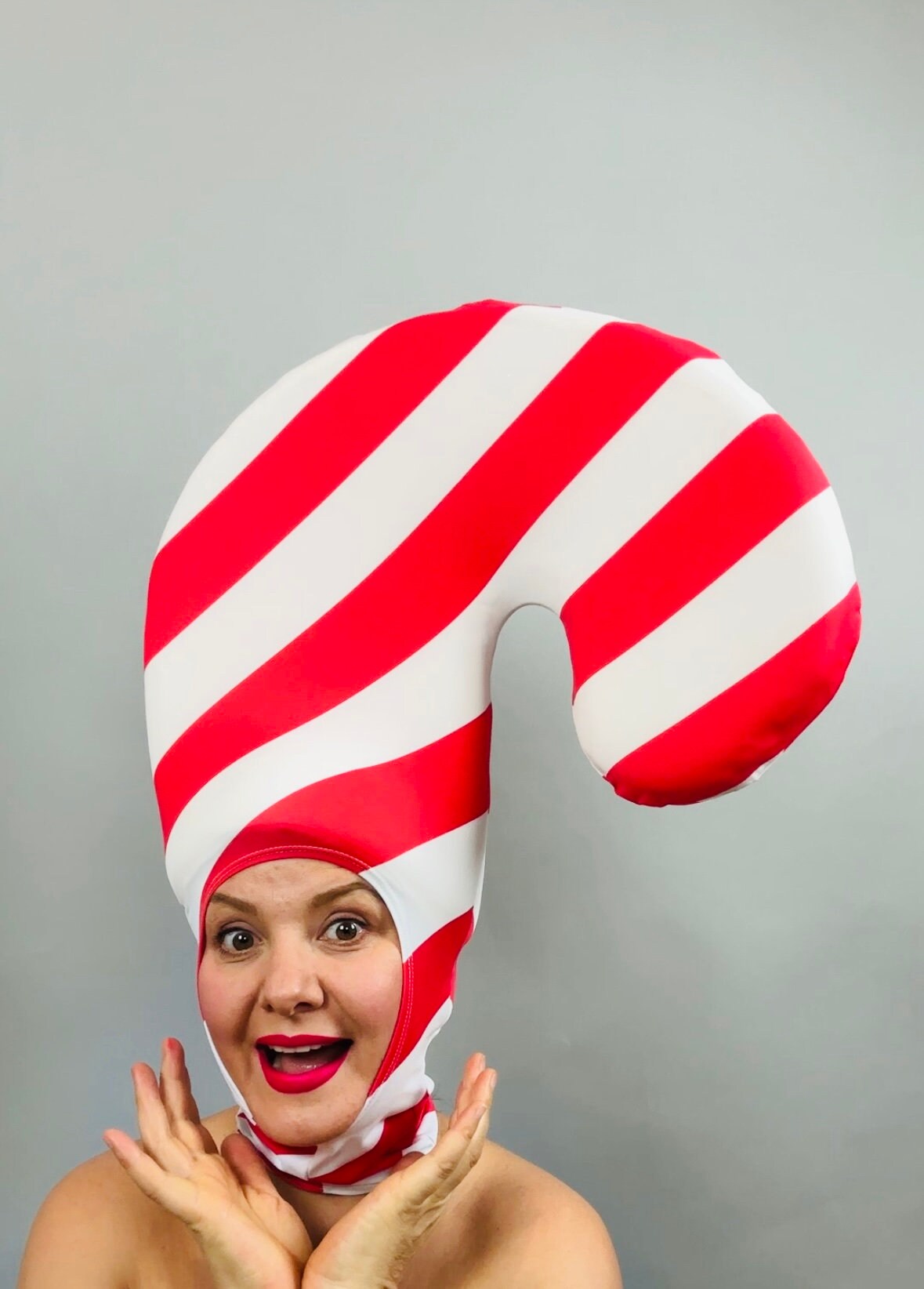 Festive Candy Cane Headpiece for Events and Performers