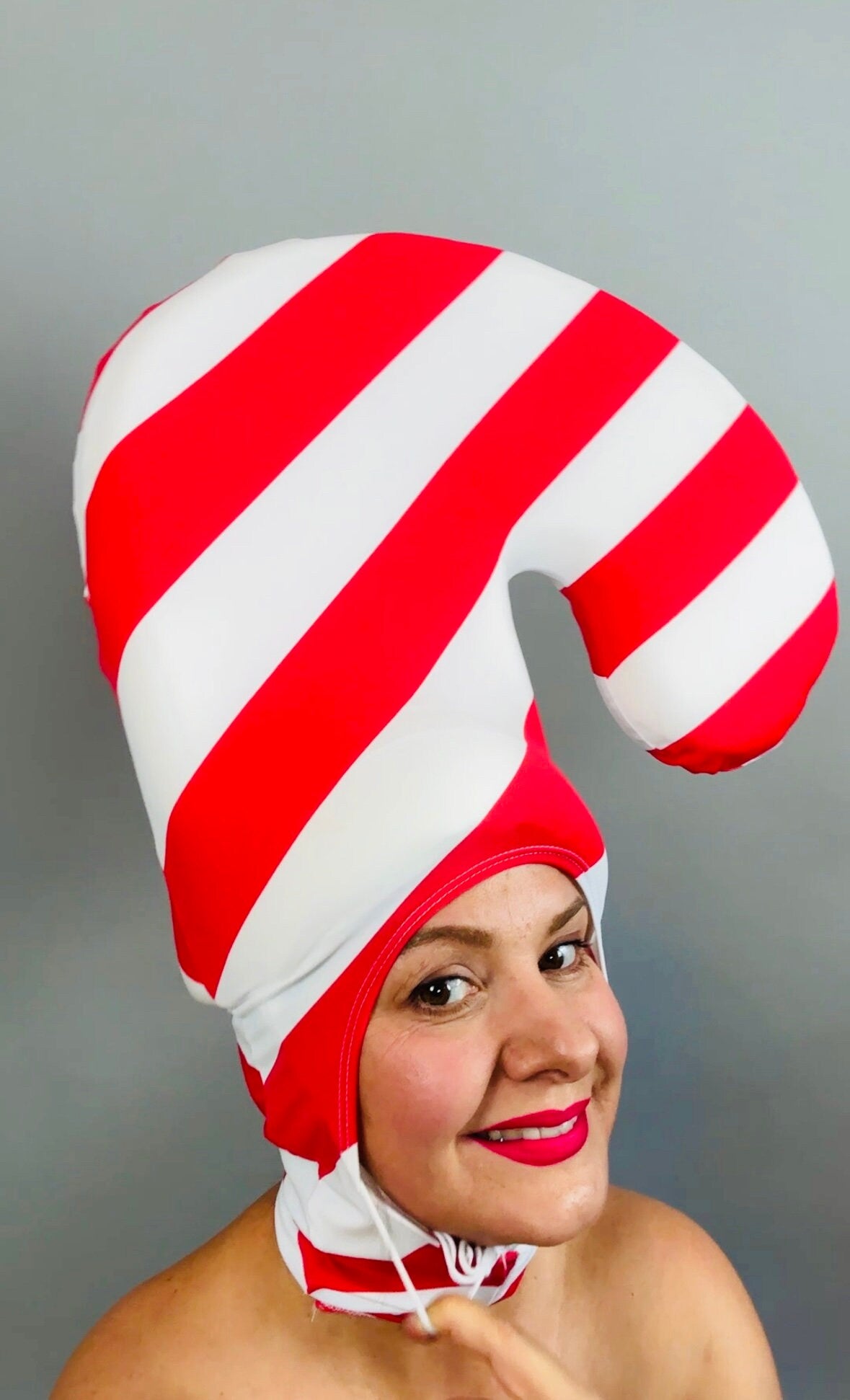 Festive Candy Cane Headpiece for Events and Performers