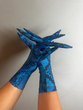 Spooky Snake Print Long Finger Gloves - Creepy Costume Accessory for Cosplay, Halloween, Dragon Themes