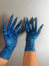 Spooky Snake Print Long Finger Gloves - Creepy Costume Accessory for Cosplay, Halloween, Dragon Themes
