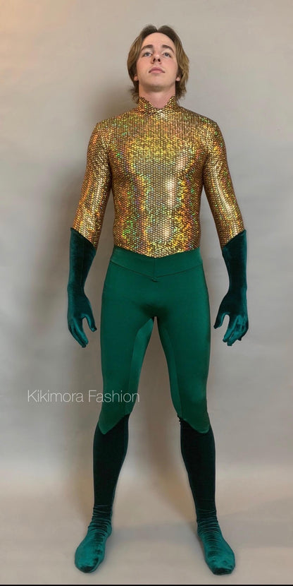 Green custom spandex Bodysuit: Halloween Jumpsuit, Dance Costume