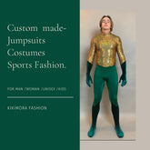 Green custom spandex Bodysuit: Halloween Jumpsuit, Dance Costume