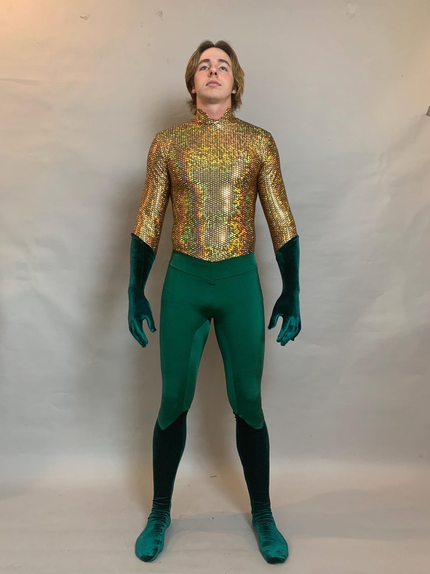 Green custom spandex Bodysuit: Halloween Jumpsuit, Dance Costume