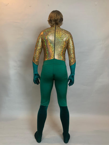 Green custom spandex Bodysuit: Halloween Jumpsuit, Dance Costume