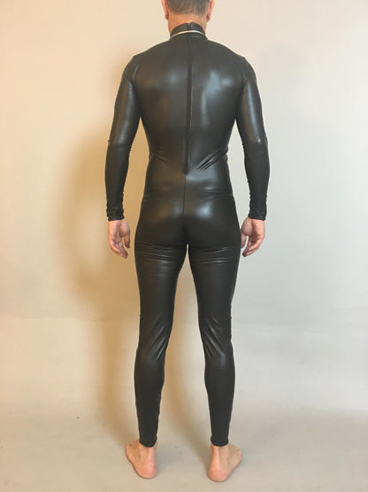 Black jumpsuit for man. Costume for circus performers, dancers, festivals, cosplay.