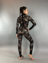 Elegant Spandex Jumpsuit for Festival, Club, Dance, Gymnastics, Aerialist & Cosplay Performances