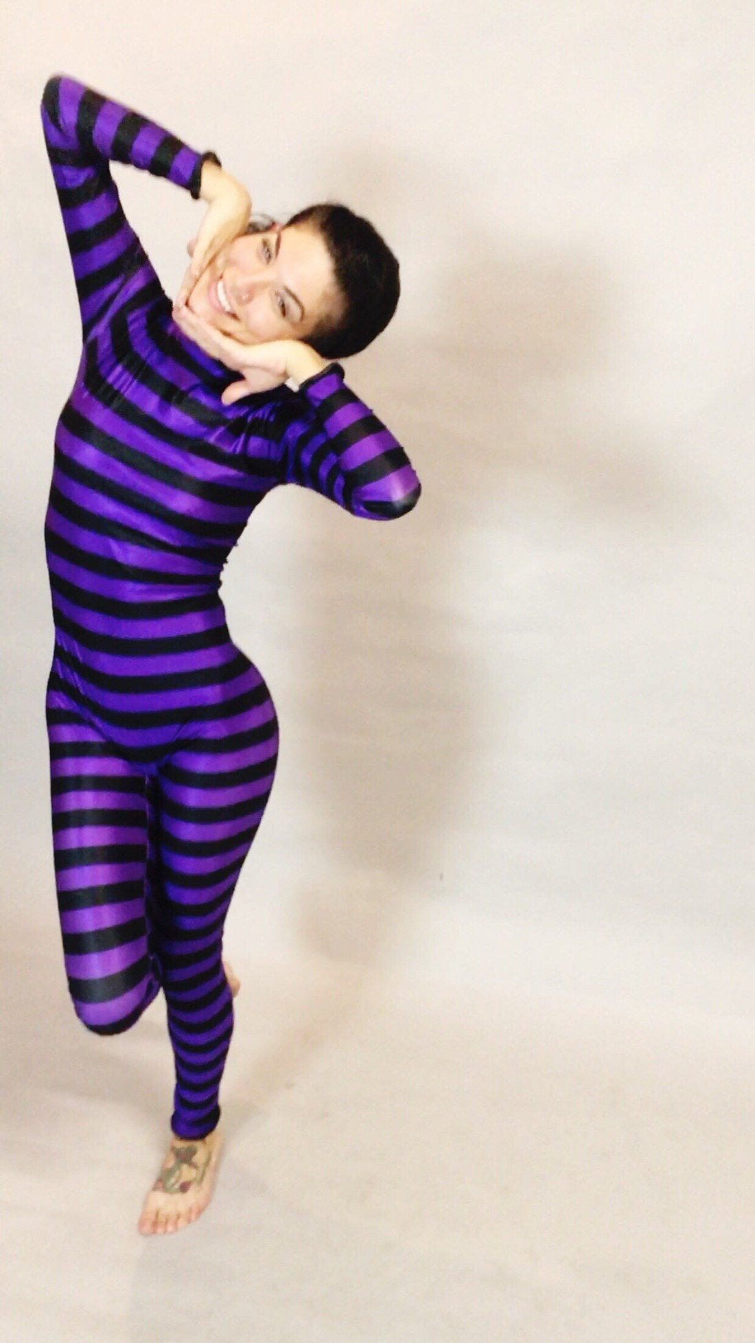 Cheshire Cat, Catsuit Bodysuit, Costume for Gymnasts, Dance and Circus Performance