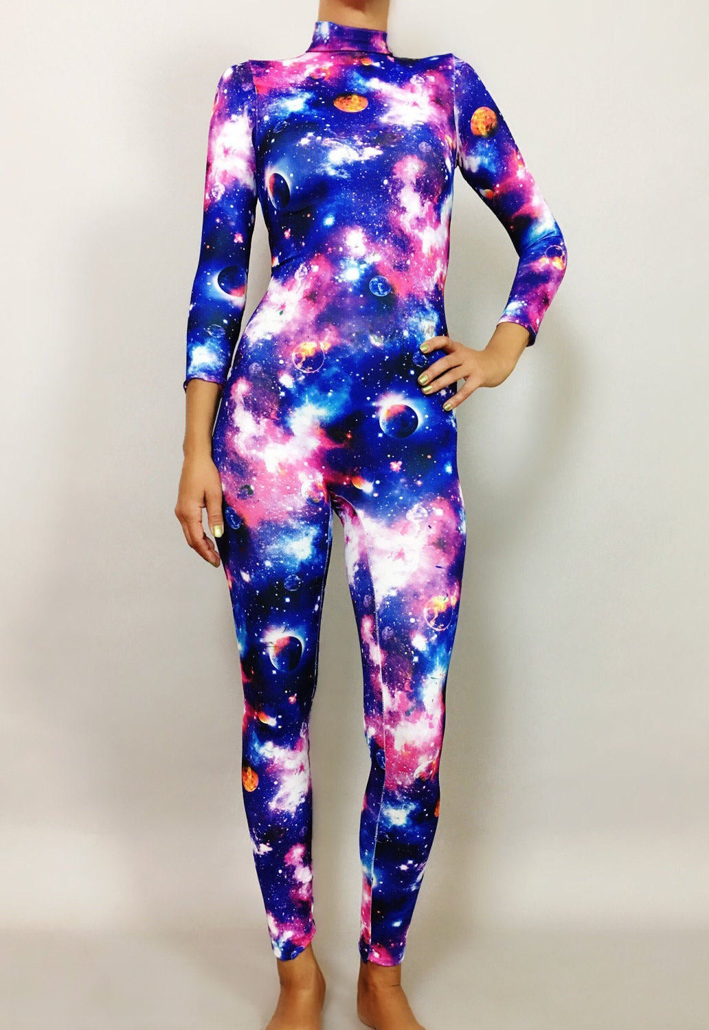 Cosmos Bodysuit for Women or Men, Beautiful Galactic Cosplay for Aerialists, Dancewear, Jumpsuit for Men