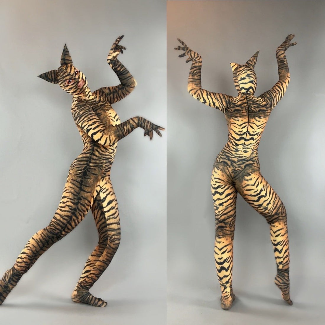 Cat Woman Costume, Tiger Costume, Halloween Outfit, Trending Now, Festival Fashion. Exotic Dance Wear