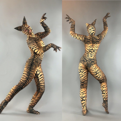 Cat Woman Costume, Tiger Costume, Halloween Outfit, Trending Now, Festival Fashion. Exotic Dance Wear