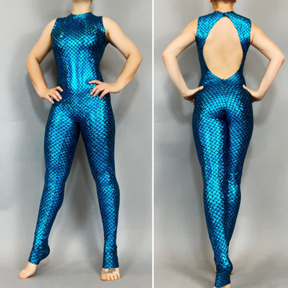 Spandex Jumpsuit, Mermaid Print Costume, Exotic Dancewear, Trending Now